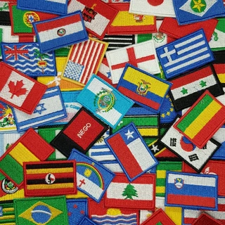 Mini Bandeira Bordada Países e Estados 3x4,5cm Patch Mochileiros e Motociclistas