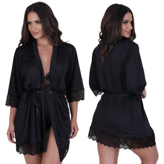 Robe de Luxo Romantic Com Renda | Shopee Brasil