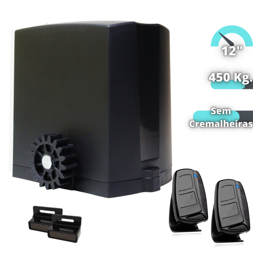 Kit Motor De Portão Eletronico Automático Deslizante De Correr 450kg ...