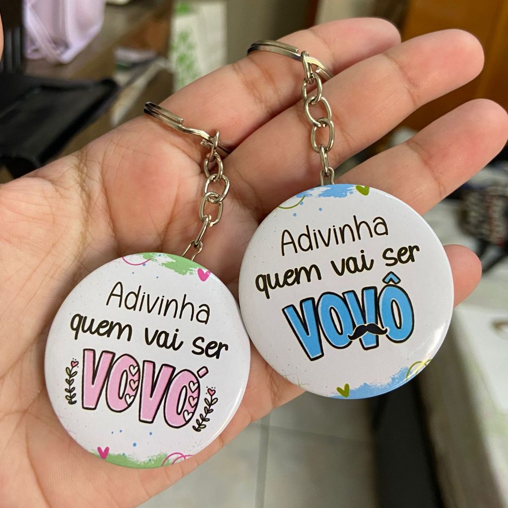 2 Chaveiros Personalizados 4,5cm 