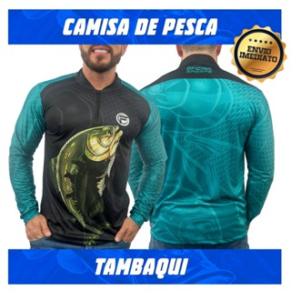 Camisa Camiseta de Pesca Proteção Solar Uv50 ++ DryFit Tecido