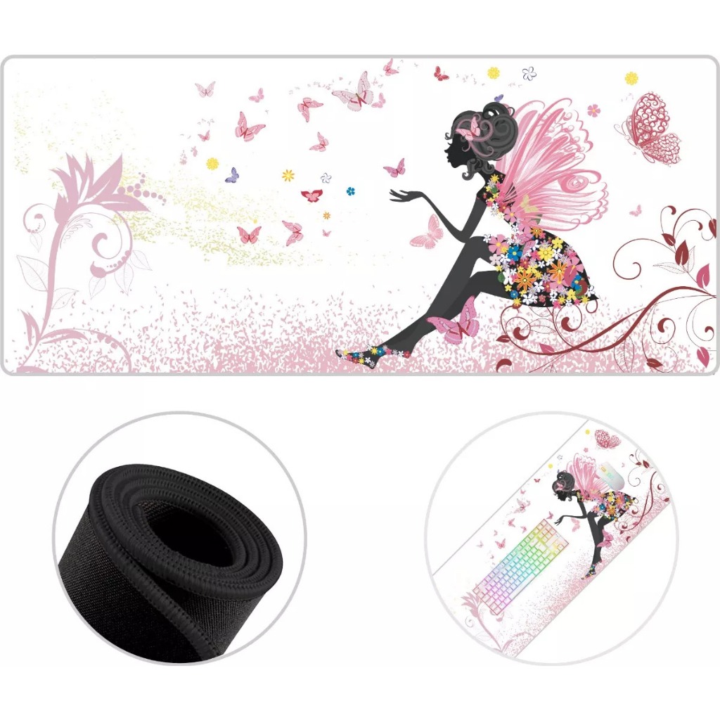 Mouse Pad Gamer Menina Girl Fada Feminino Extra Grande 80x30 Speed Pro ...