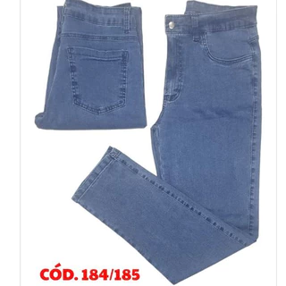 Calça clara jeans masculina tradicional com laycra corte reto plus size