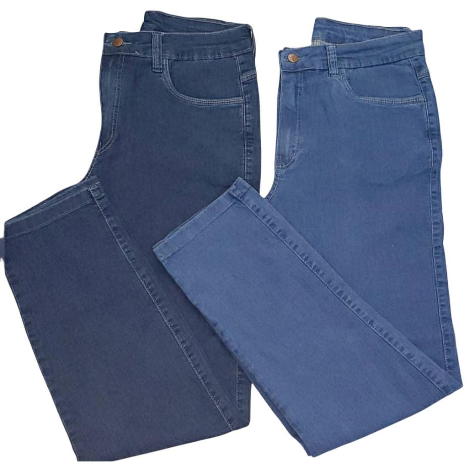 Calça jeans masculina tradicional com laycra corte reto plus size 38 ao 60