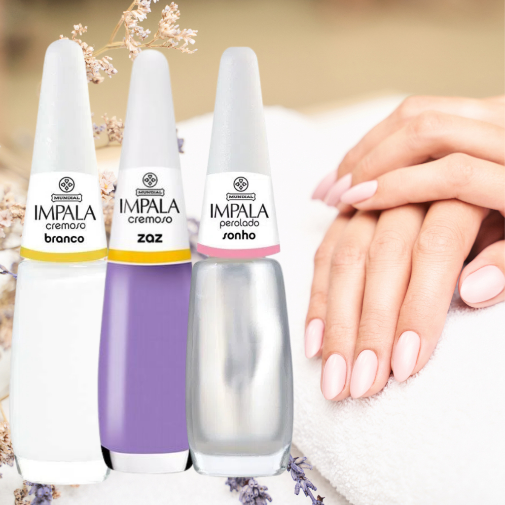 Kit Impala Esmalte Branco Clarinho Francesinha Manicure | Shopee Brasil