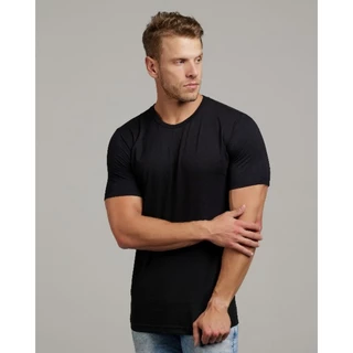 camiseta masculina algodão básica premium com elastano