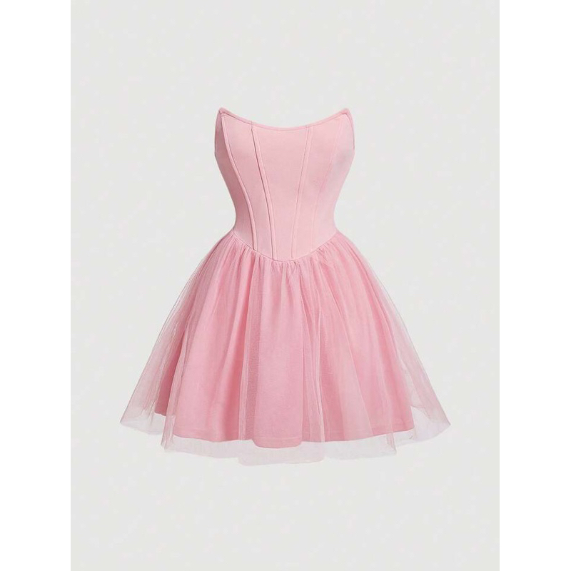 Vestido Curto Rodado Tule Romântico Festa 15 anos Formatura Princesa Rosa