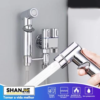 Kit Ducha Higiênica Registro Aço Inox Super Luxo com Derivação 2 Saídas Independentes
