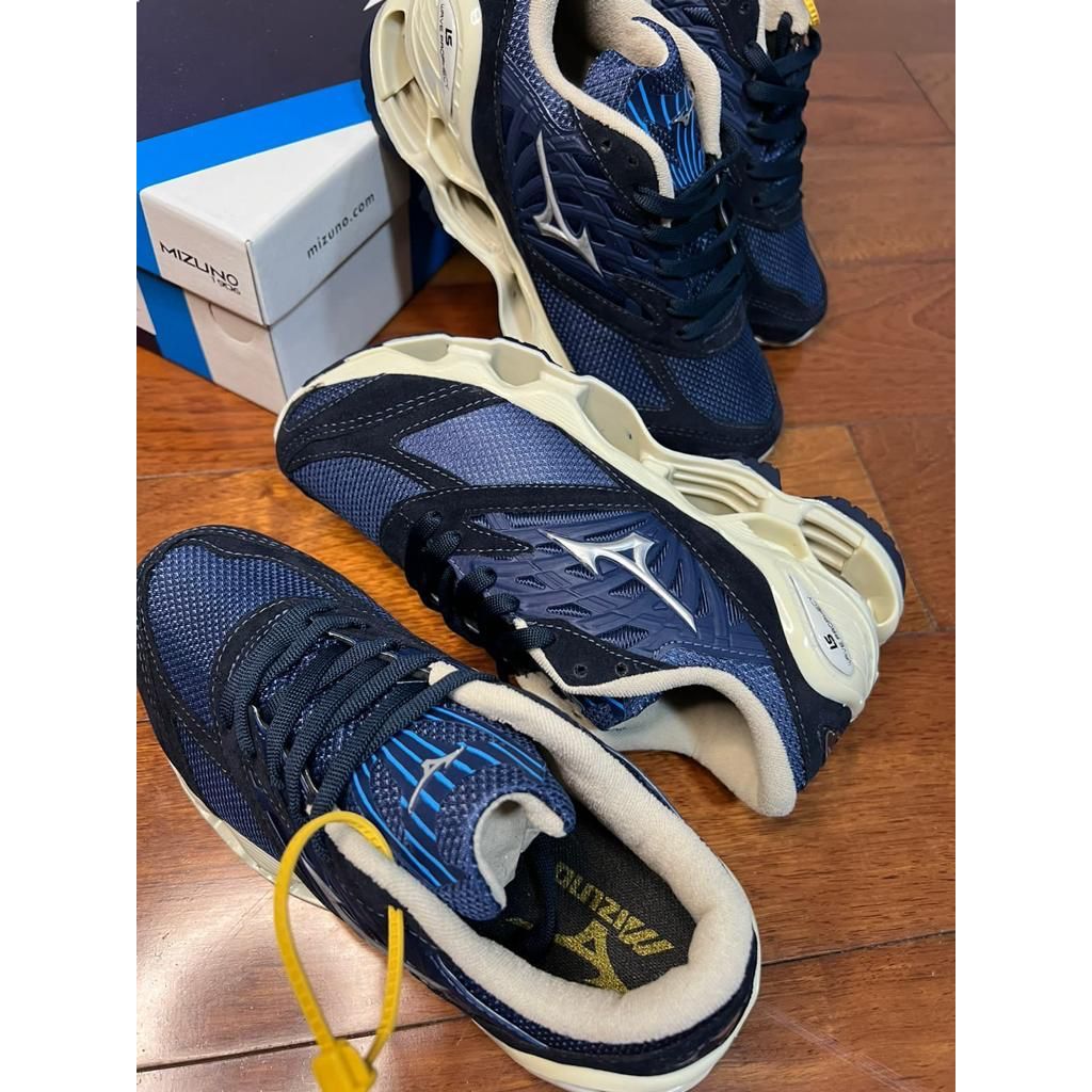 Mizuno Qave Phophecy Ls Azul e Bege | Shopee Brasil