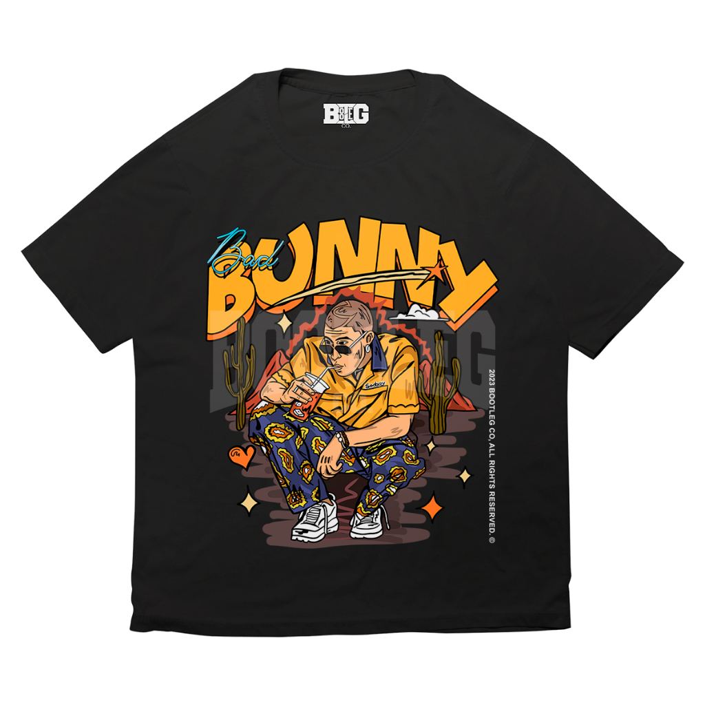 Camisa Camiseta Básica Bad Bunny Arte Me Porto SadBoy Algodão Unissex Bootleg Oficial