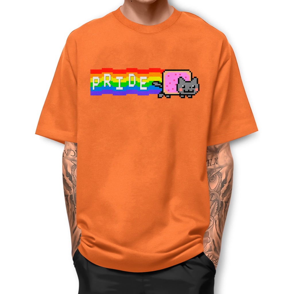 Camiseta Pride Nyan Cat Basica Street Fio 30.1 Algodao Camisa BJ1