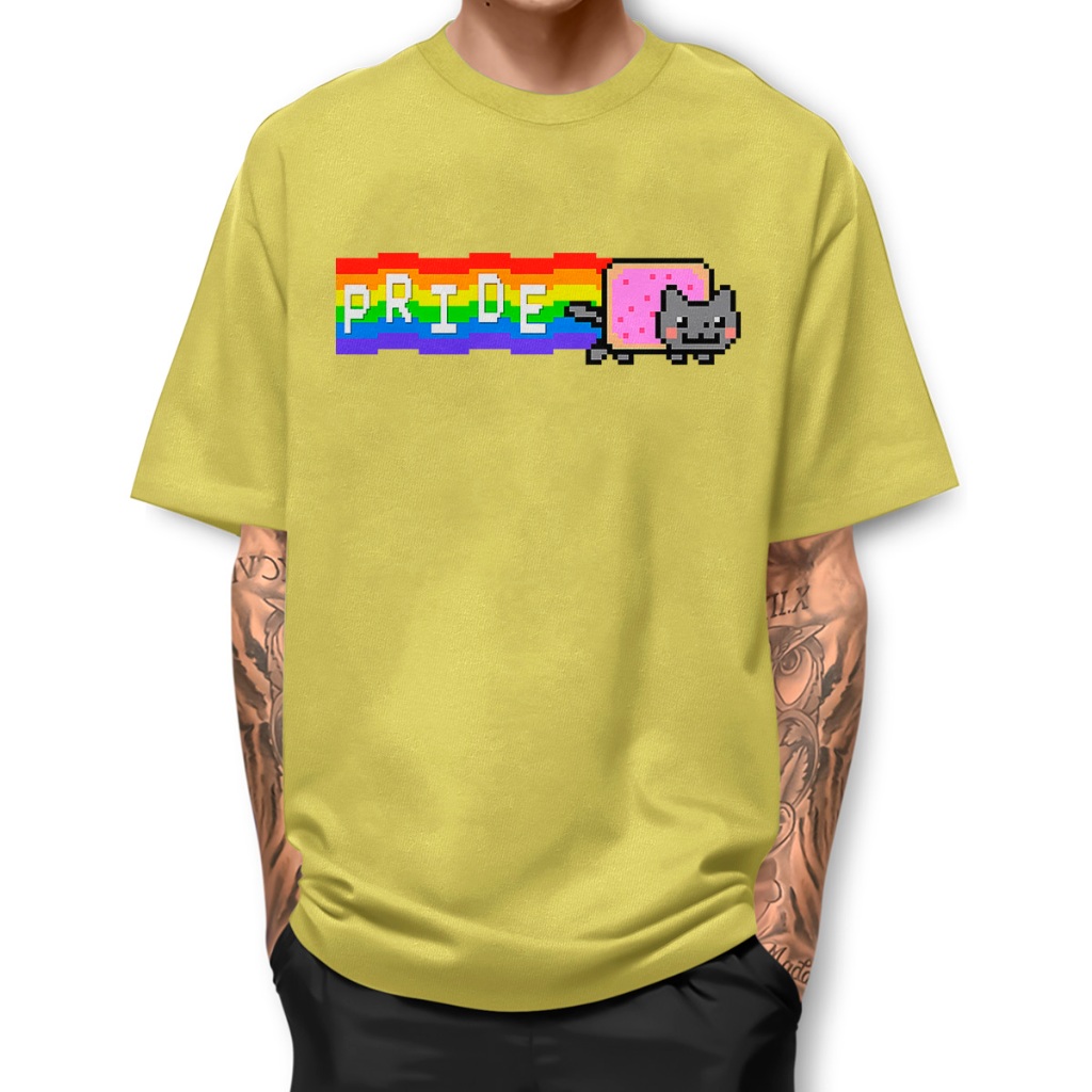 Camiseta Pride Nyan Cat Basica Street Fio 30.1 Algodao Camisa BJ2