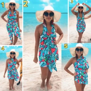 Saída de Praia Básica- Multiformas com Malha Liganete - Estampados, Florais e Geométricos