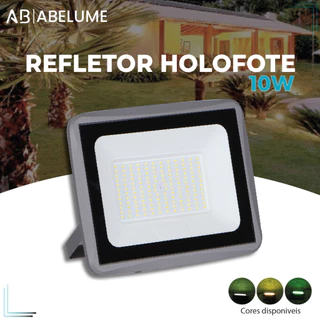 Refletor LED Holofote 10W Bivolt A Prova D'agua Luz Branca/Amarela/Verde CG 220-110V