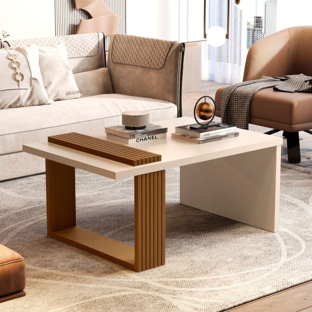 Mesa de Centro Sala de Estar Madeira Reforçada 80x55cm