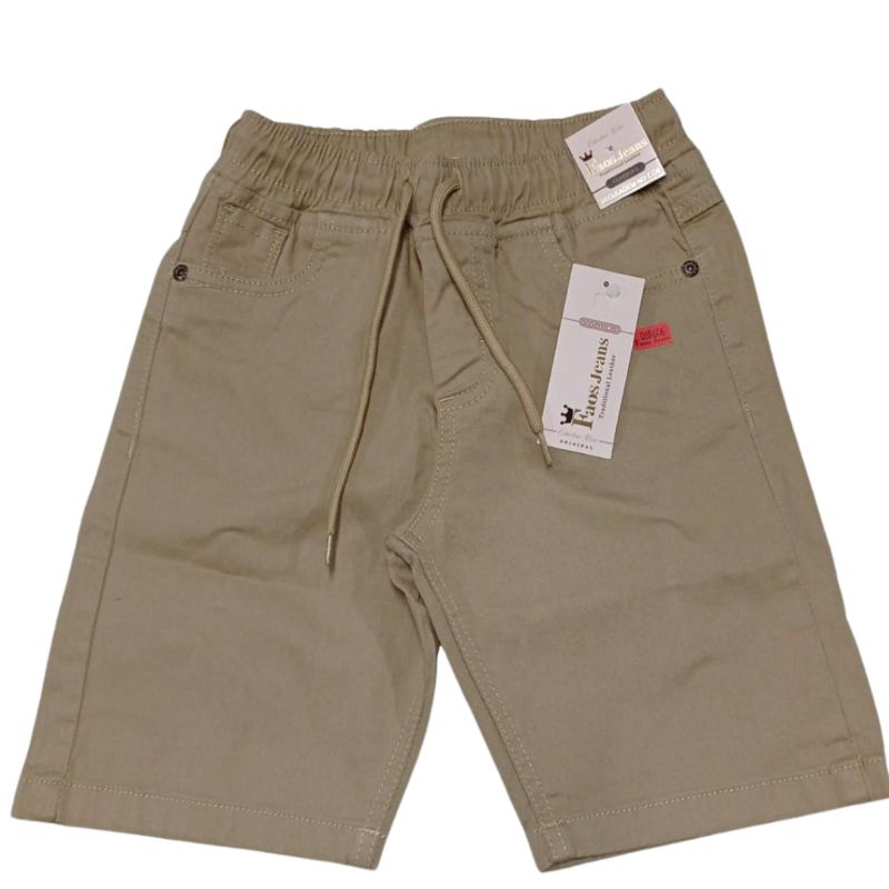 Bermuda de sarja com elástico no cós infantil e juvenil 04 ao 16.