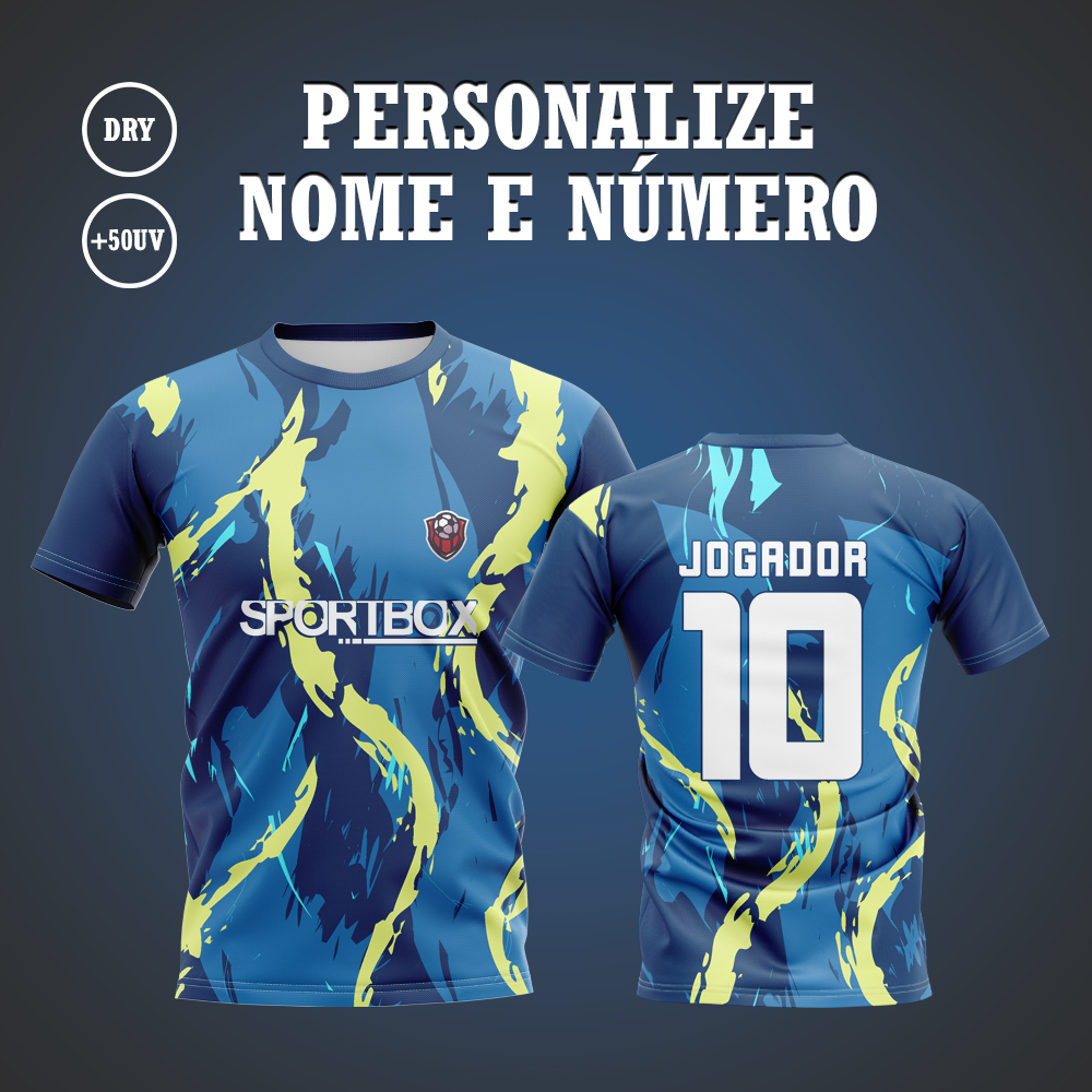 Kit jogo com 05 Camisa Camiseta Blusa Futebol futsal Personalizada nome ...