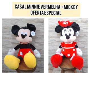 Casal Minnie vermelha e Mickey de pelúcia