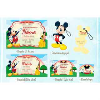 Kit Etiquetas Adesivas Escolar Personalizada Tema Mickey