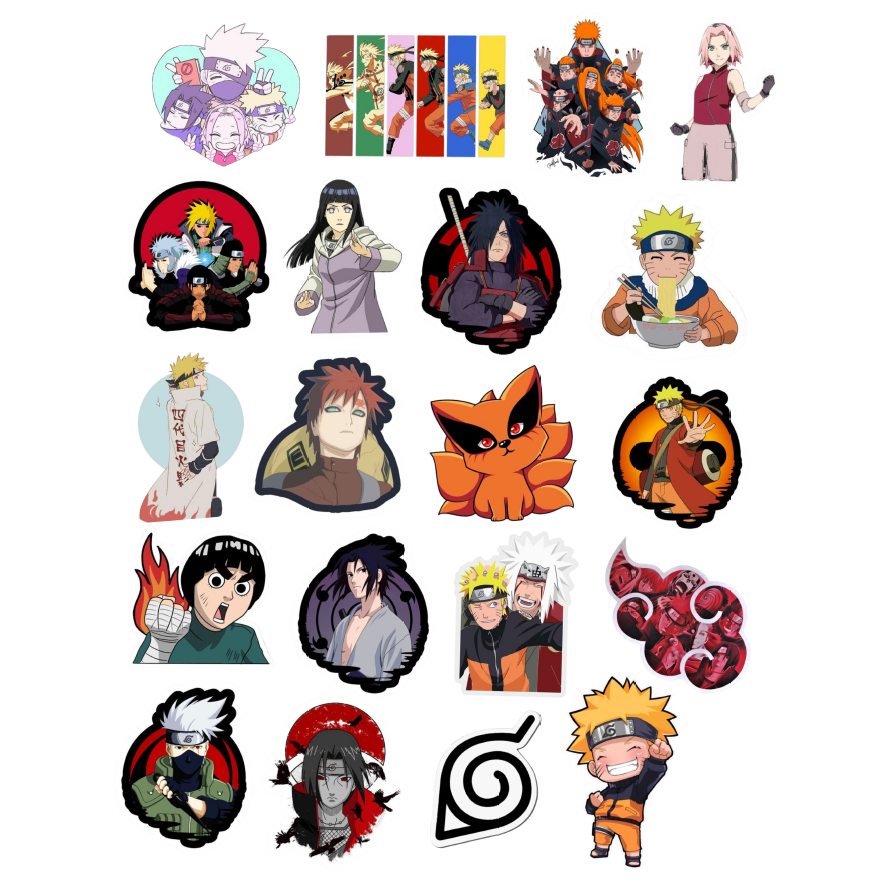 Adesivos Naruto 20 Unidades Hokage Ninja Anime Kakashi Sakura Desenho ...