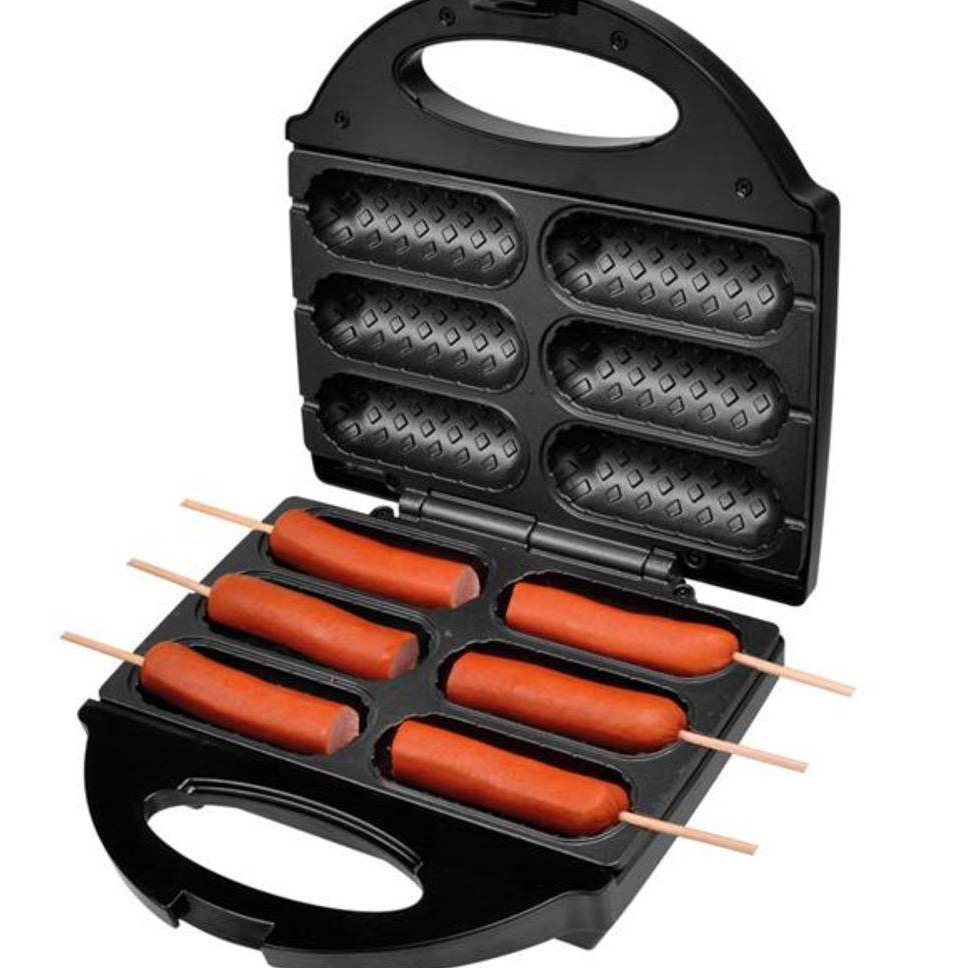 Crepeira e Hot Dog Seis No Palito 110V Potência 750W Máquina De Crepe Antiaderente Preto
