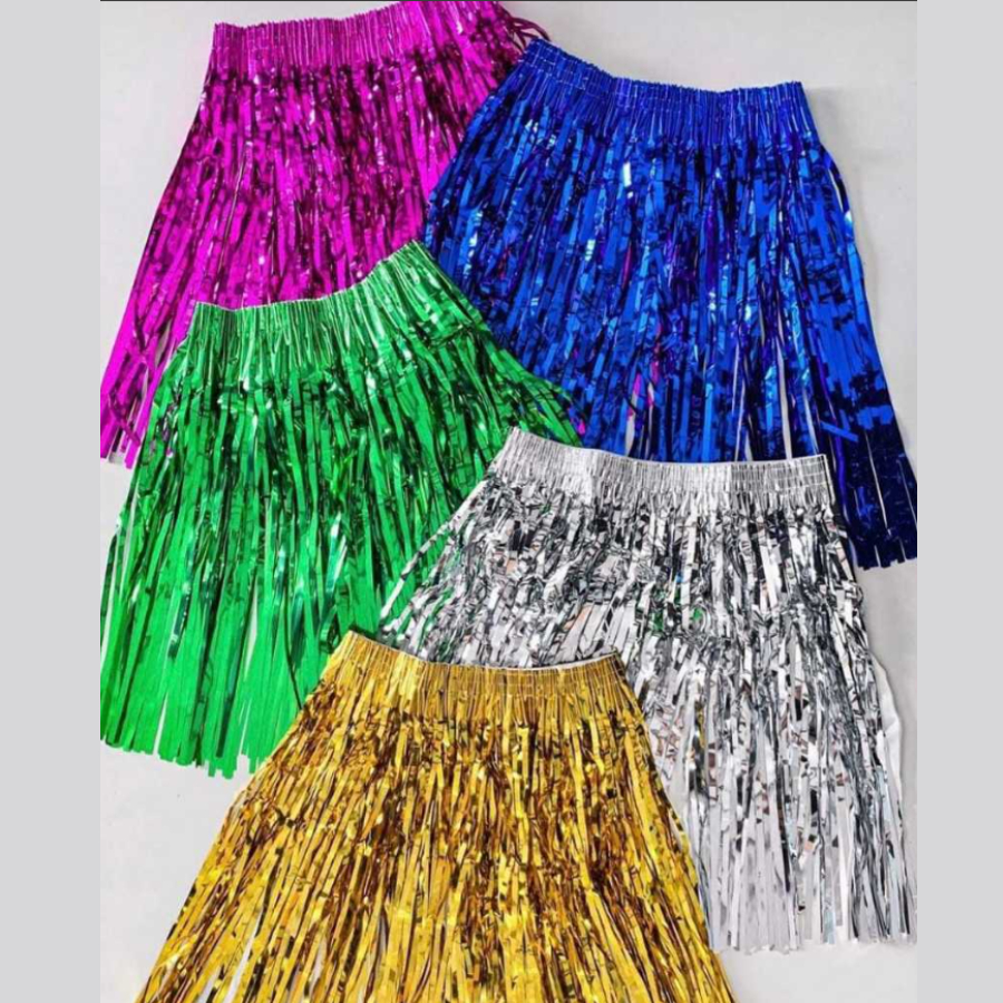 saia carnaval franja fitilho metalizada fantasia feminina roupa ...
