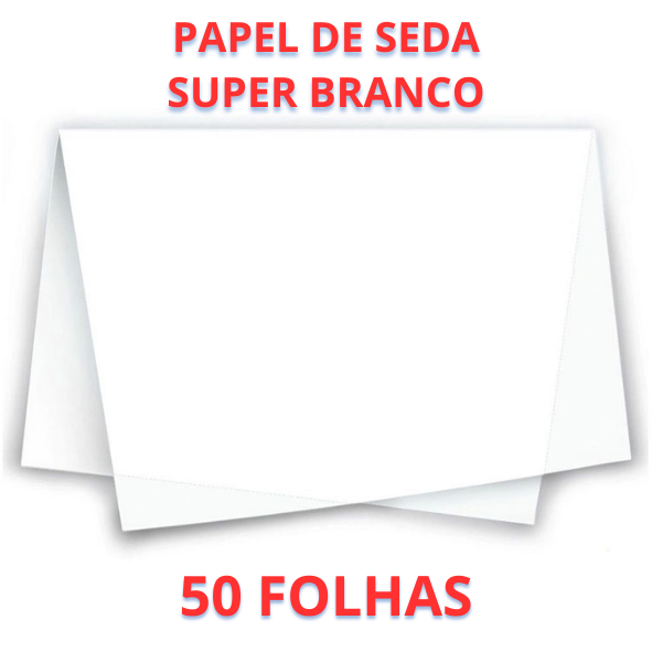 Papel De Seda Super Branco 50 Folhas 50x35 20gr Embrulho Presente Artesanato Pipas Imediato 1894