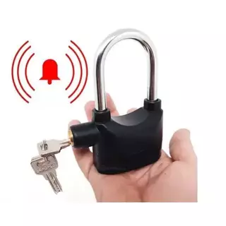 Cadeado com Alarme Sirene 110db Moto Anti furto Som Alto Segurança Casa