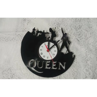Disco LP Vinil Corte a Laser Banda Queen Arte em Relógio de Parede.