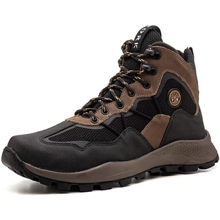 Bota Coturno Adventure Masculina Couro Legitimo Cano Médio Trilha Cadarço Sola Borracha Lançamento