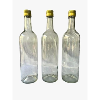 15 Garrafas De Vidro Incolor 750ml Com Tampa Ouro