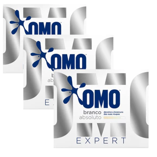 KIT COM 3 - O Sabão em Pó Omo Roupas Brancas Expert 360g.