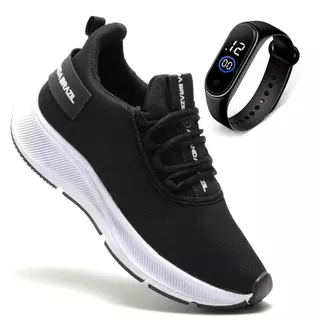 Tenis feminino esportivo macio varias cores + relogio digital promoção