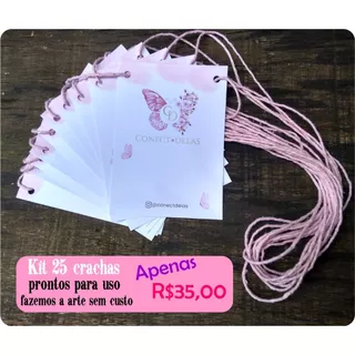 Crachá Personalizado Papelaria Escritorio Credencial Cracha com Nome