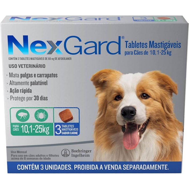 Nex Remédio Anti Pulgas Original Para Cães 10 a 25kg /04 unid