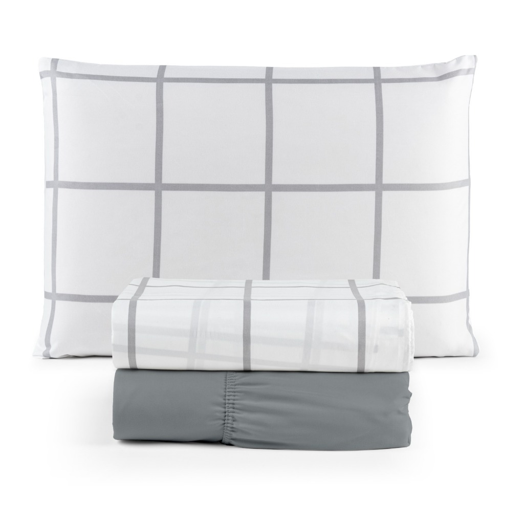 Jogo de Lençol Solteiro 03 Peças Cama Box 200 Fios Estampado Toque Aveludado