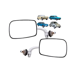 Par Retrovisor Fusca Alemão Mexicano Convexo 59 A 96 Aço Inox.