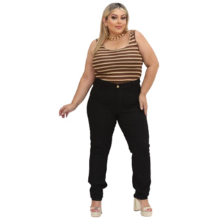 Calça Preta Jeans Plus Size Premium
