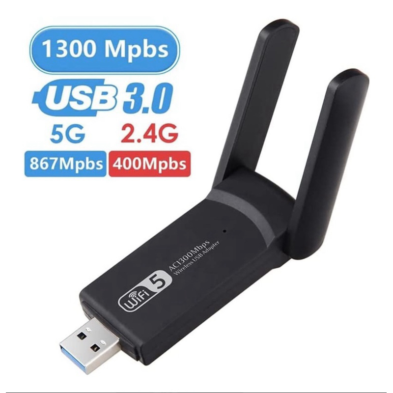 Adaptador Usb 30 Wireless Dual Band Ac1300 5ghz 1300mbps Com Antena Shopee Brasil 0527