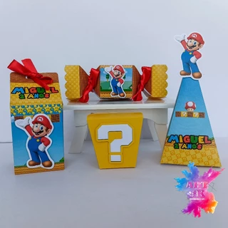 Kit 30 Caixinhas 3D Personalizado SUPER MARIO - MARIO BROS (FAZEMOS QUALQUER TEMA)