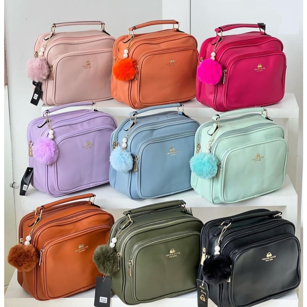 Bolsa Feminina Transversal Grande Espaçosa Pompom Bolsa Feminina Media ...