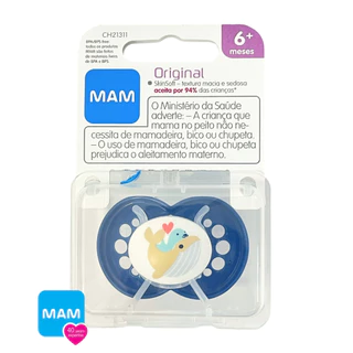 Chupeta MAM Original +6 Meses Bico Silicone Luxo Meninos Estampa Personalizada de Coelho