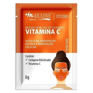 Máscara Facial Peel Off Colágeno e Vitamina C Max Love