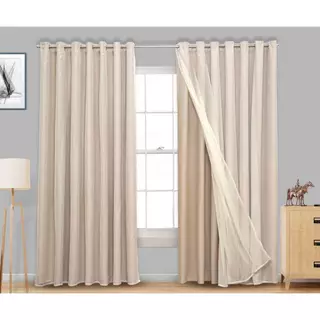 Cortina 2,30x1,30 Blackout com Voil para Salas Quartos Decoração