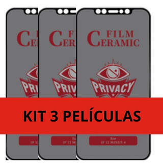 KIT 3 Película 9D Cerâmica Fosco Privacidade blindagem Anti shock Anti arranhão