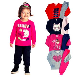 Conjunto Moletom Bebê Menina Sweet Bear Lilás