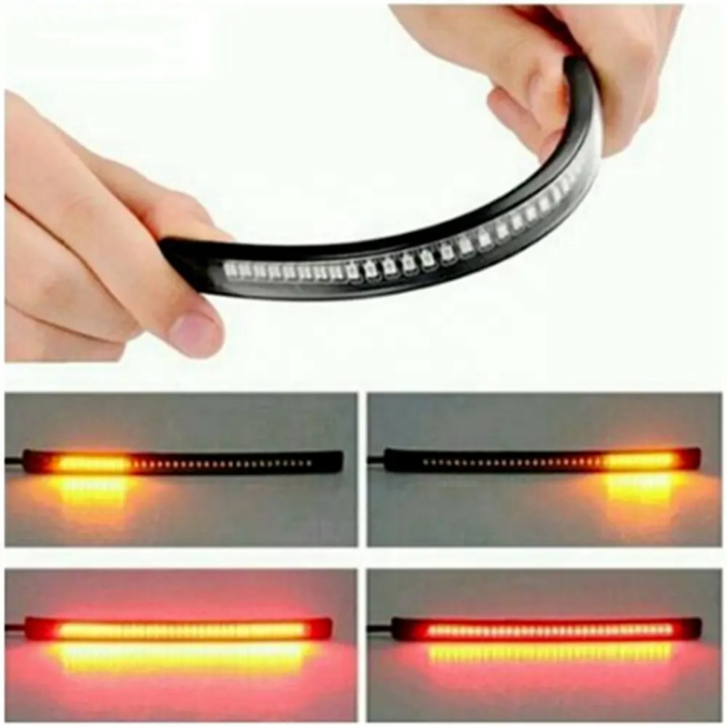 Lanterna Barra De Led Para Moto Pisca De Led Seta Flexível Luz De Freio Moto