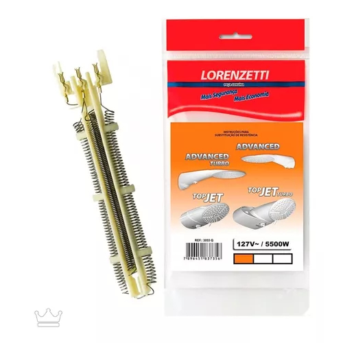 Resistência Chuveiro Top Jet Elétrico Advanced Lorenzetti 127V 220V ...