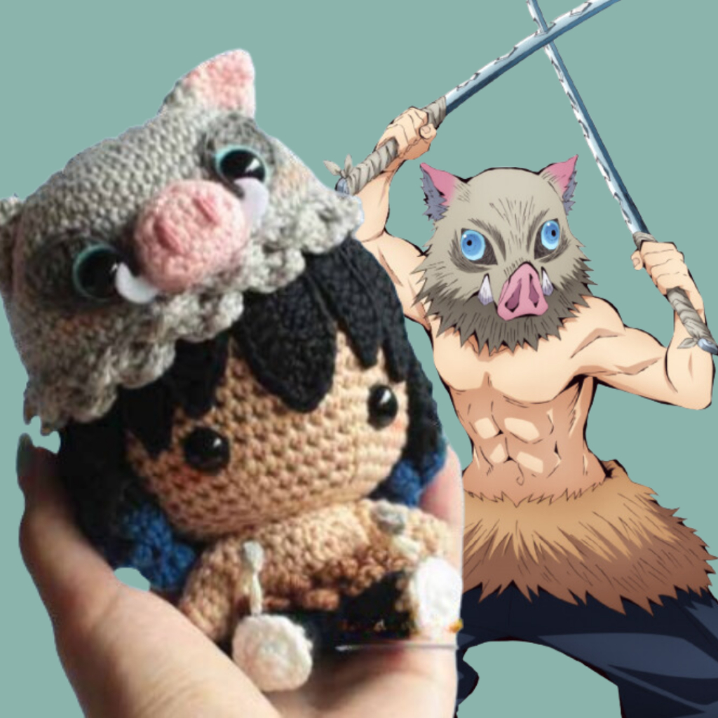 Inosuke em Crochê Amigurumi de Demon Slayer | Shopee Brasil