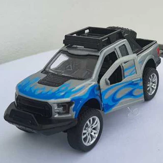 Carro Miniatura de metal tipo Ferro Ford Ranger Raptor 4x4 chamas fricção back pull caminhonete camionete